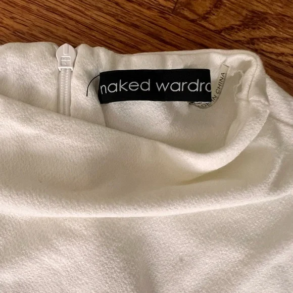 Naked Wardrobe Classic Cream Long Sleeve Dress - Picture 4 of 7